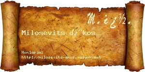 Milosevits Ákos névjegykártya