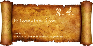 Milosevits Ákos névjegykártya