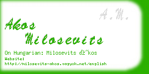 akos milosevits business card